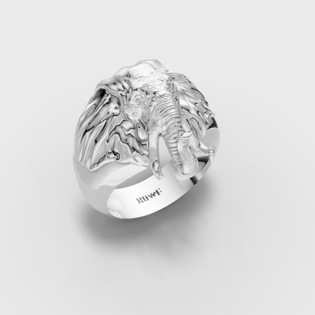 Elephant Head Statement Ring – Bold & Majestic