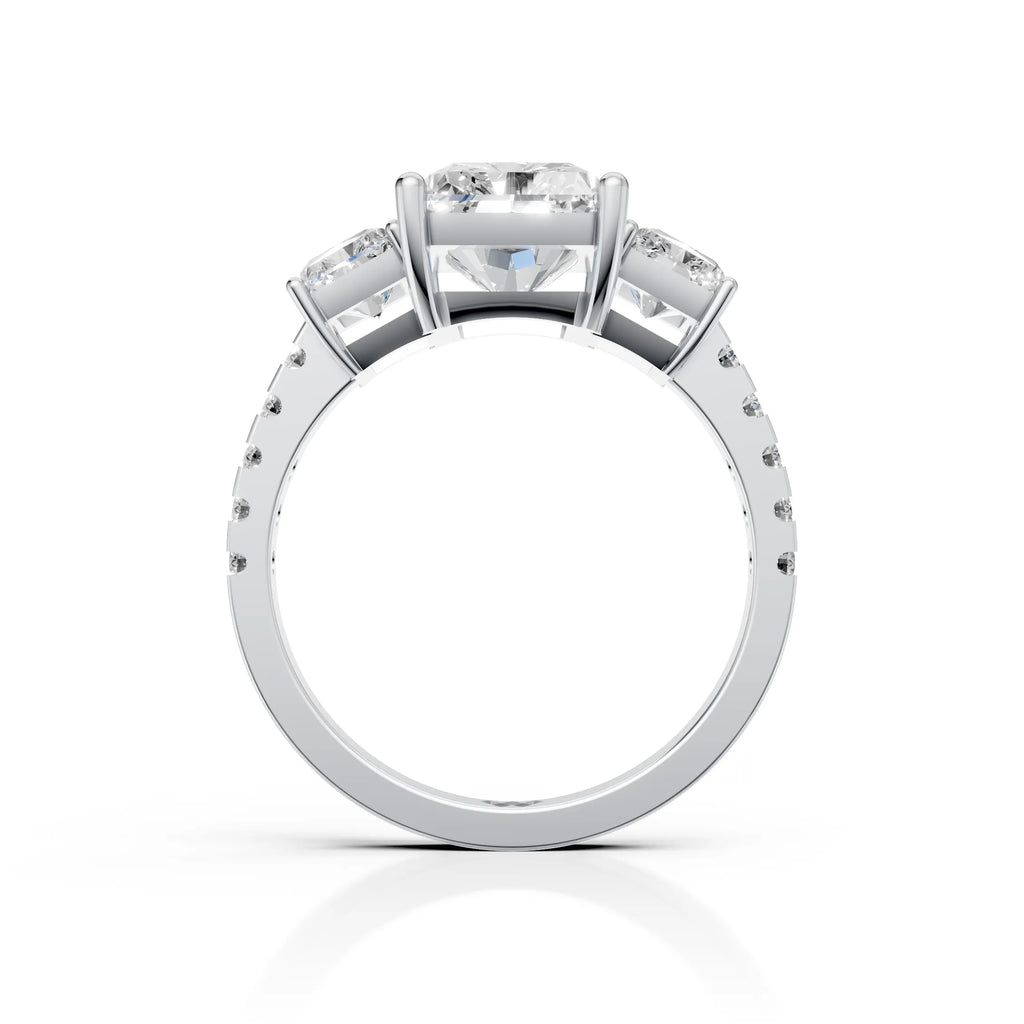 Radiant Cut Three Stone Diamond Ring