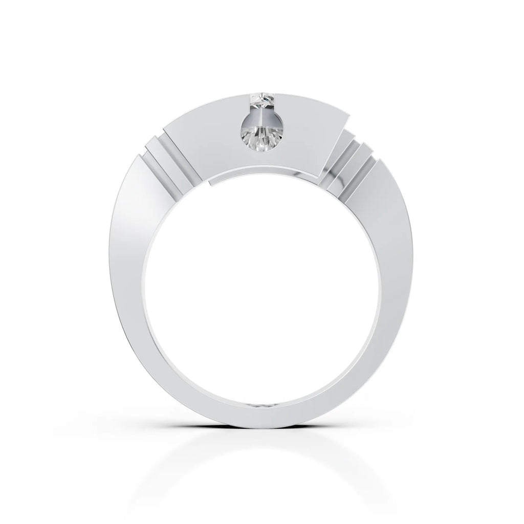 Modern Princess Cut Solitaire Ring with Open Split Band Design