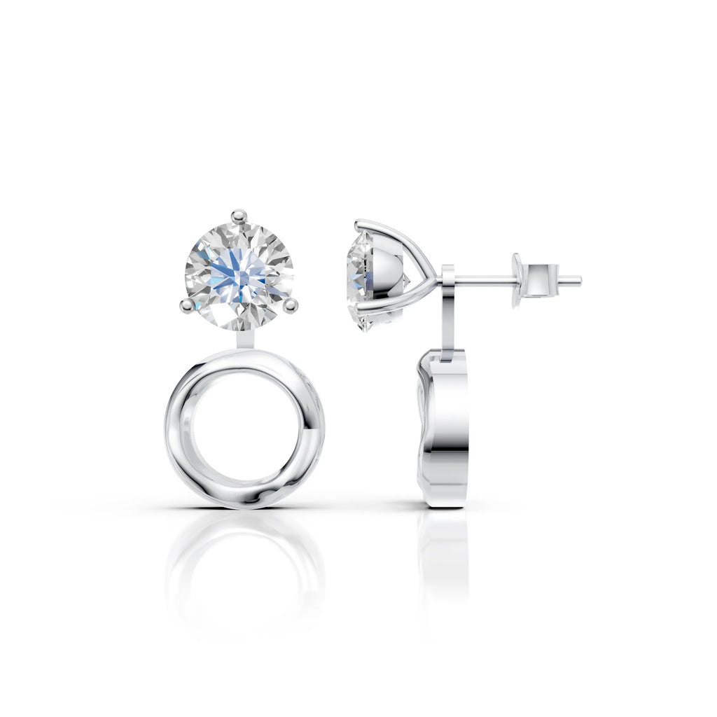 Solitaire Circle Drop Earrings