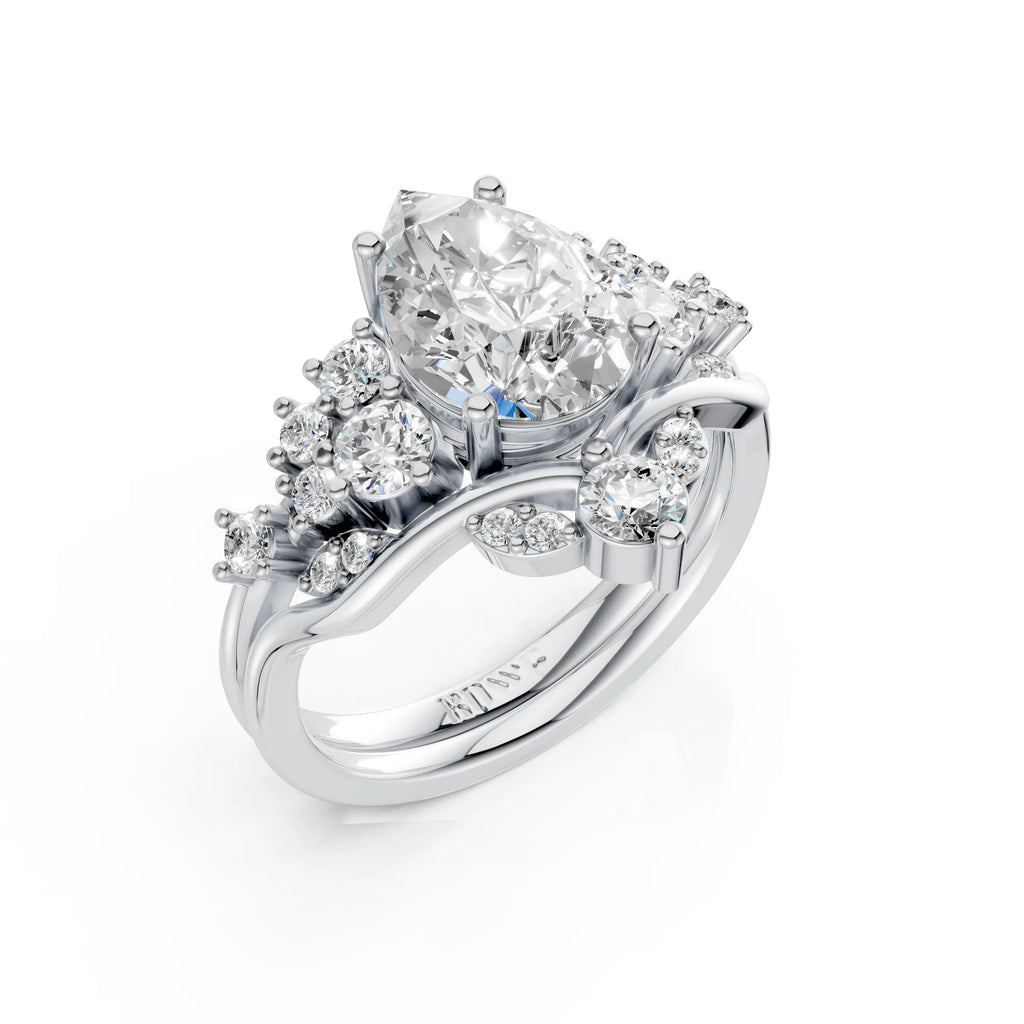 Pear Solitaire Diamond Bridal Ring Set