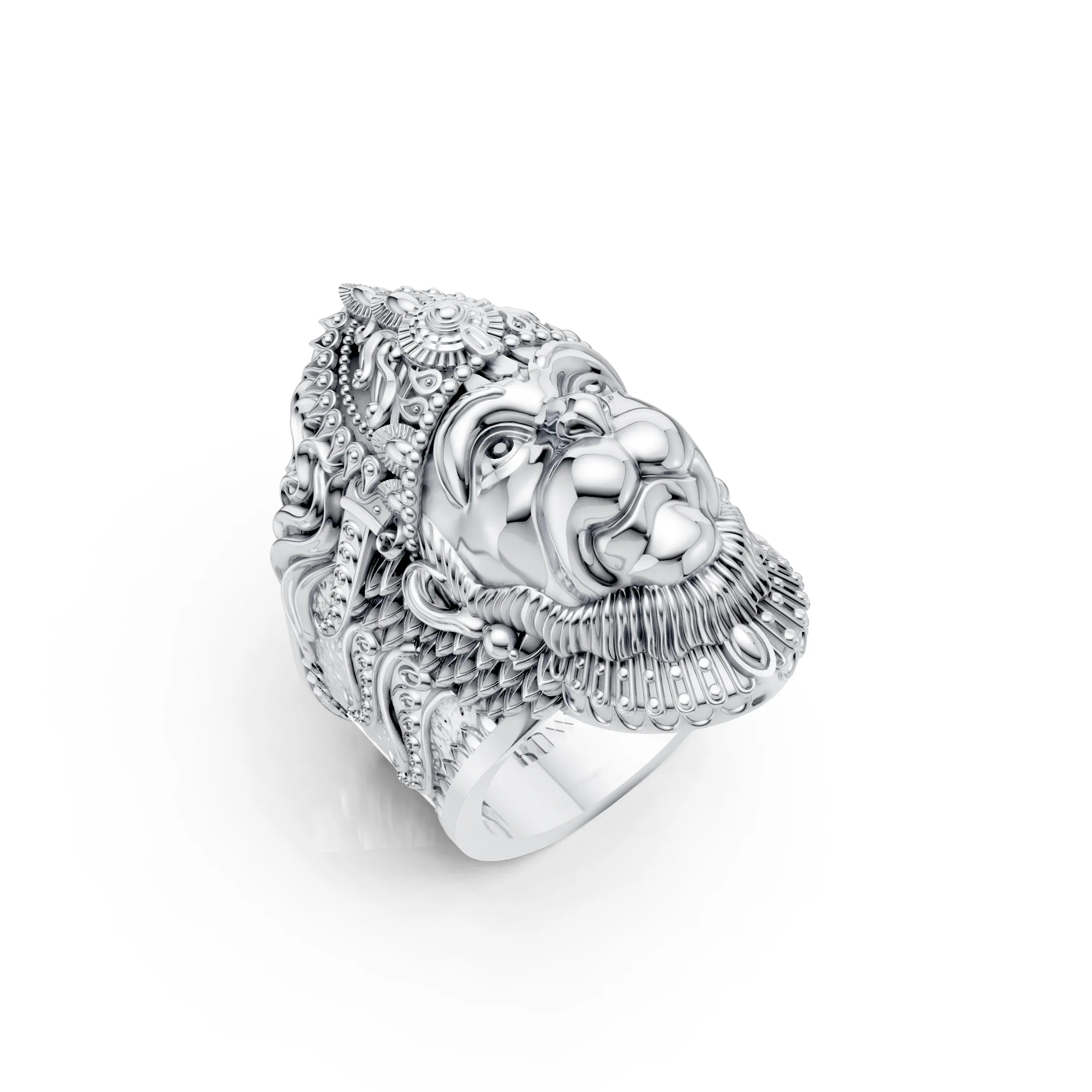 Antique Finish Hanuman Ring With “राम” Engraving