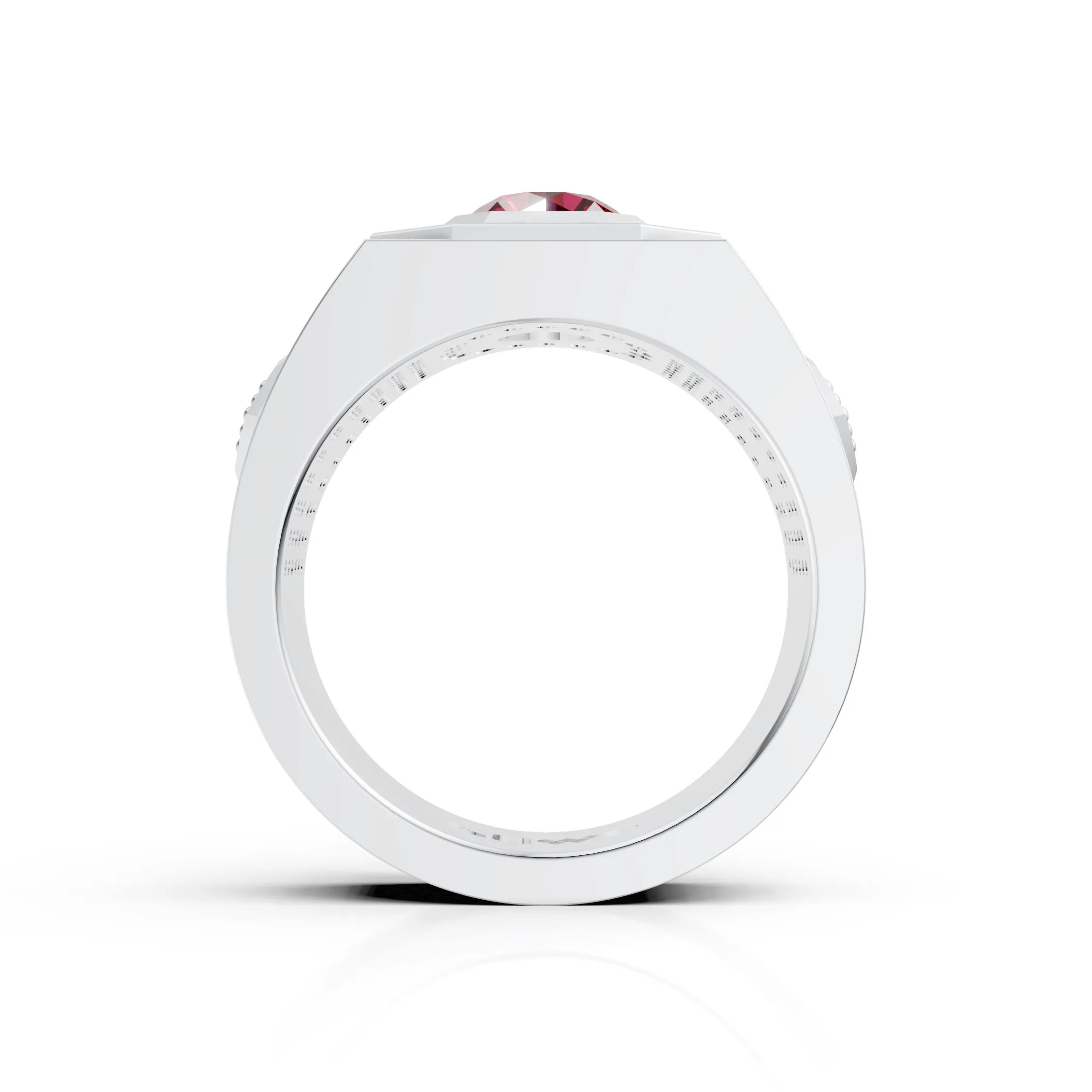 Brilliance with Blood-Red Center Stone Ring