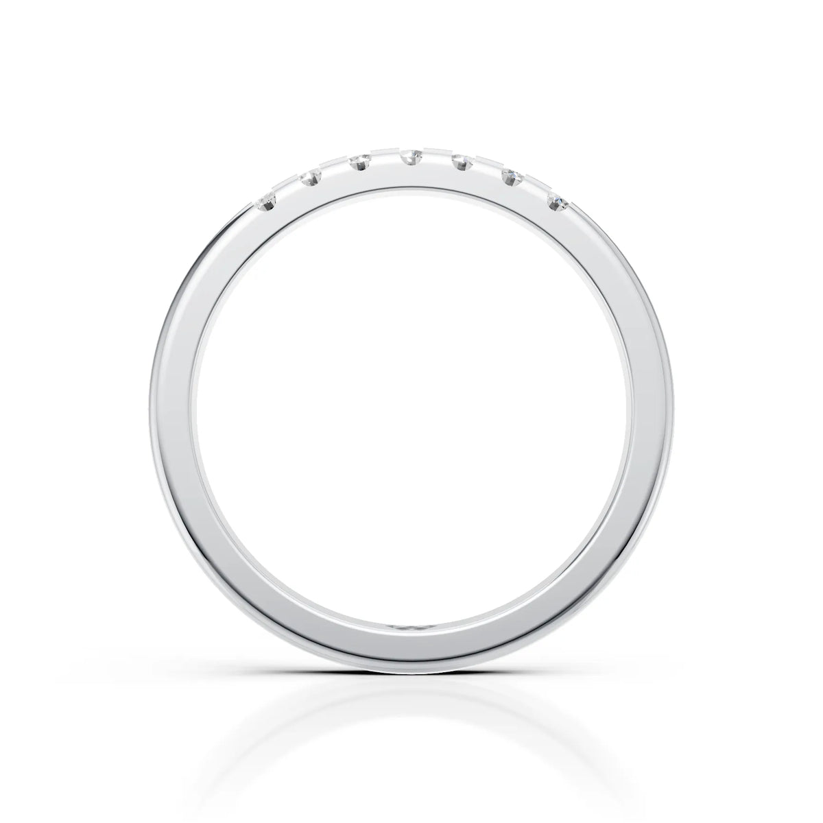 Elegant Seven Stone Round Moissanite Half Eternity Band Ring