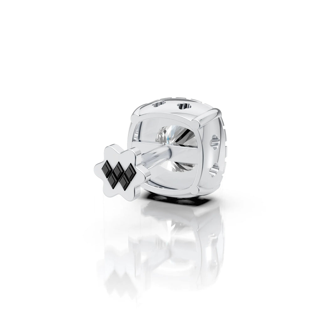 Cushion Cut Halo Diamond Stud (1 PC)
