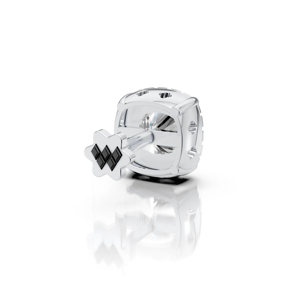 Cushion Cut Halo Diamond Stud (1 PC)