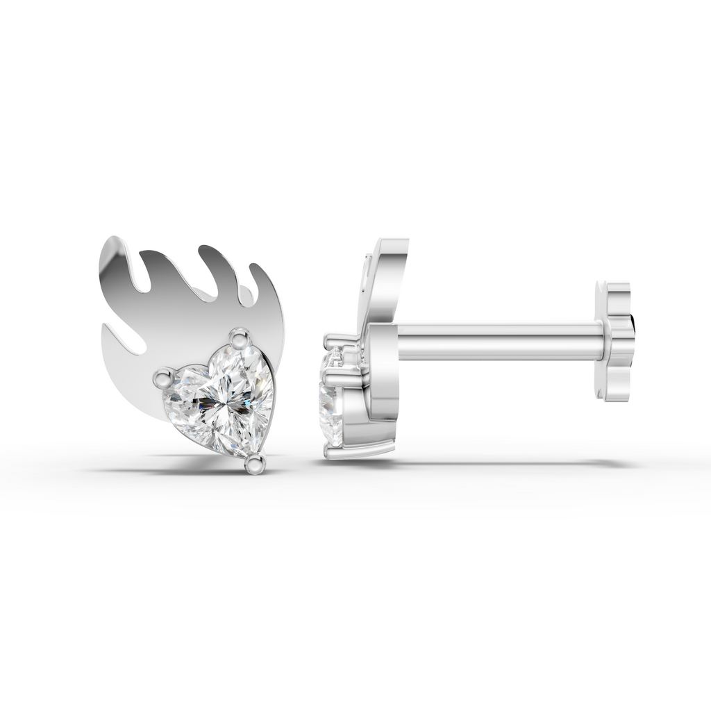 Flame Heart Earrings (1 Pair)
