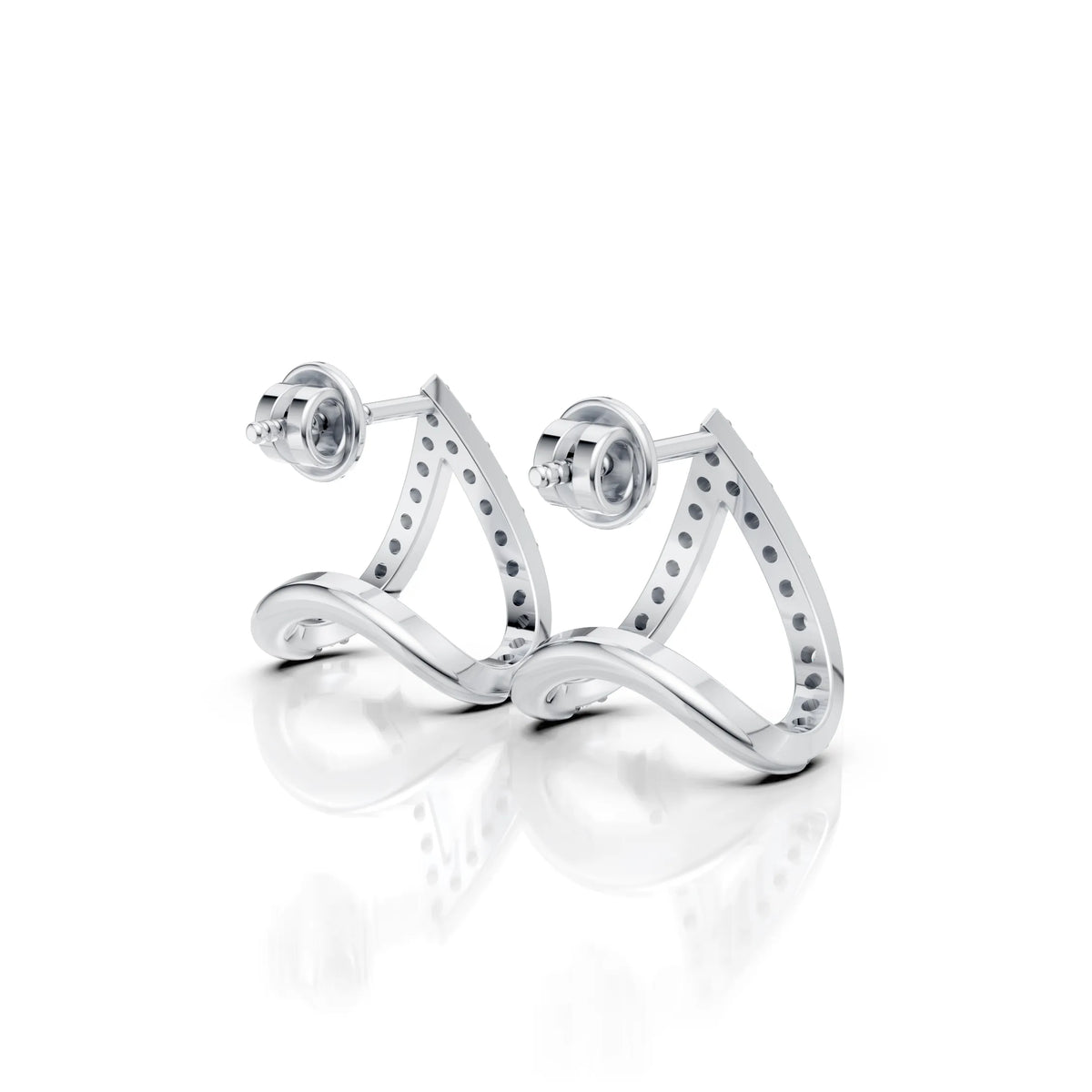 Triangle Diamond Open Hoop Earring