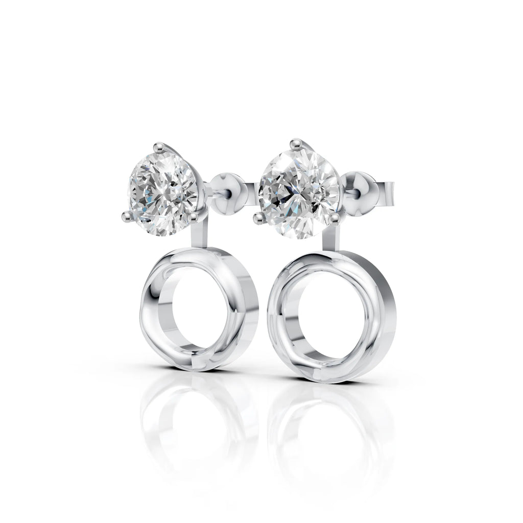 Solitaire Circle Drop Earrings