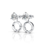 Solitaire Circle Drop Earrings