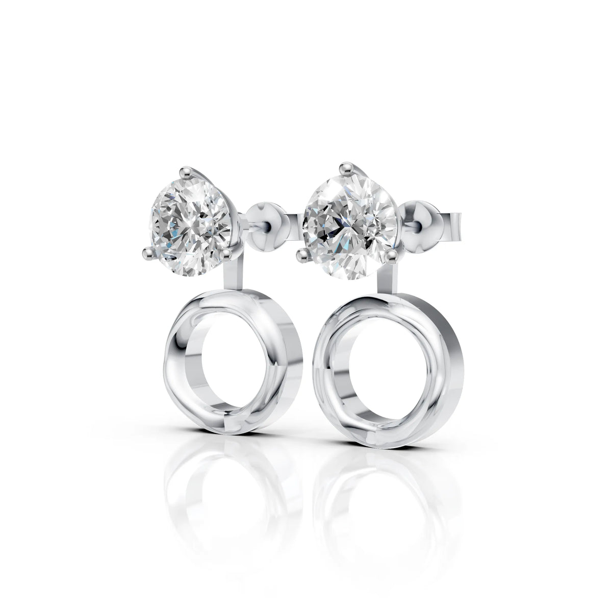 Solitaire Circle Drop Earrings