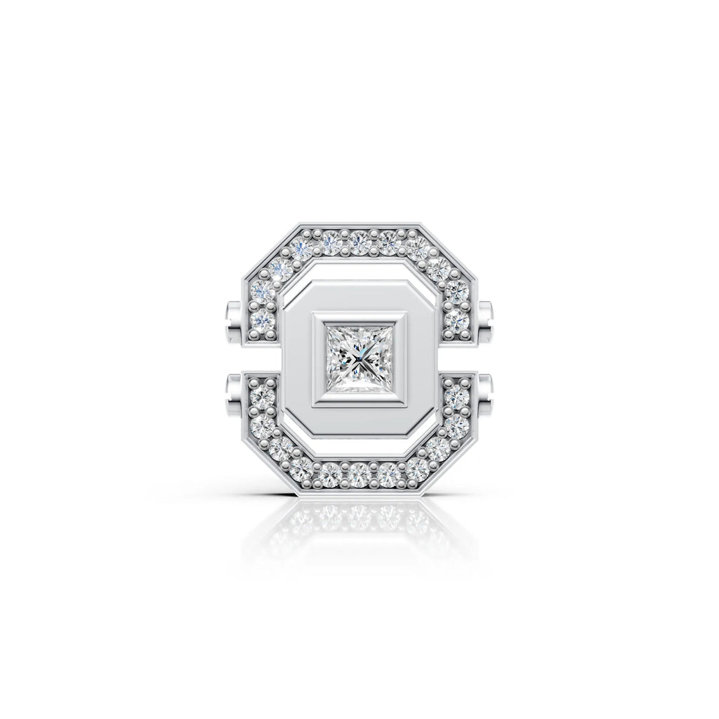 Princess Cut Geometric Diamond Stud (1 PC)