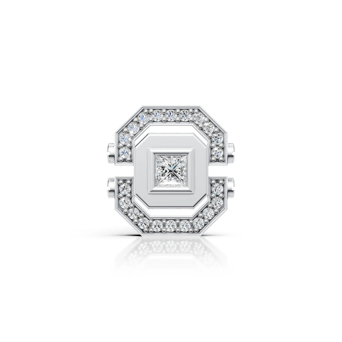 Princess Cut Geometric Diamond Stud (1 PC)