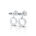 Solitaire Circle Drop Earrings