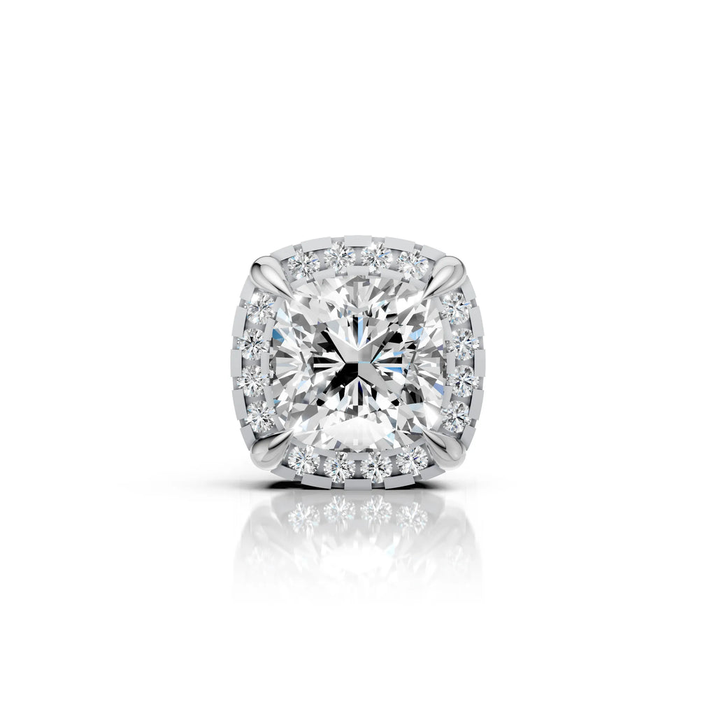 Cushion Cut Halo Diamond Stud (1 PC)