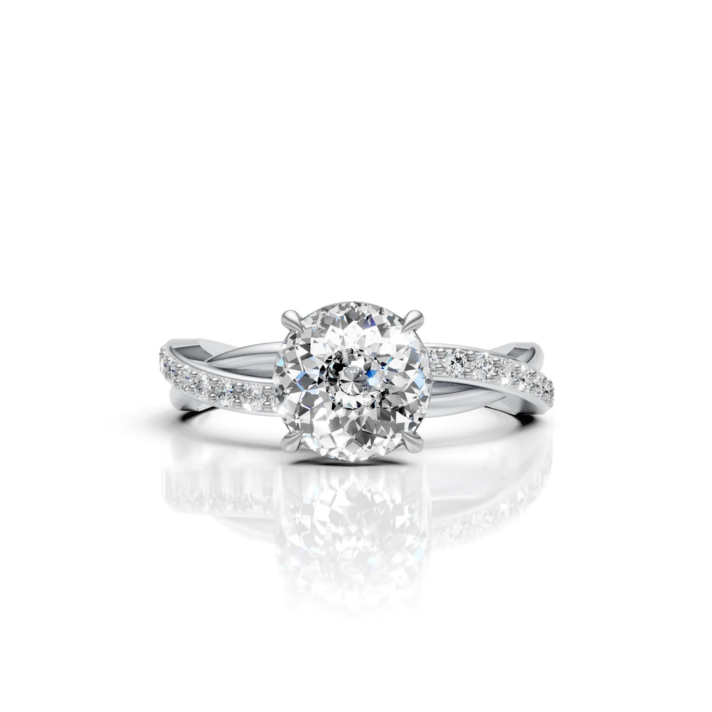 Portuguese Diamond Twist Solitaire Ring