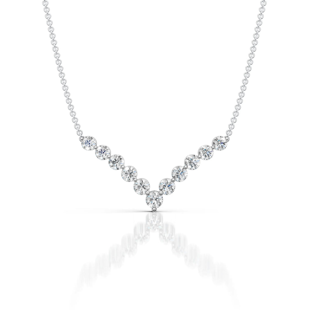 Chevron Diamond Station Necklace