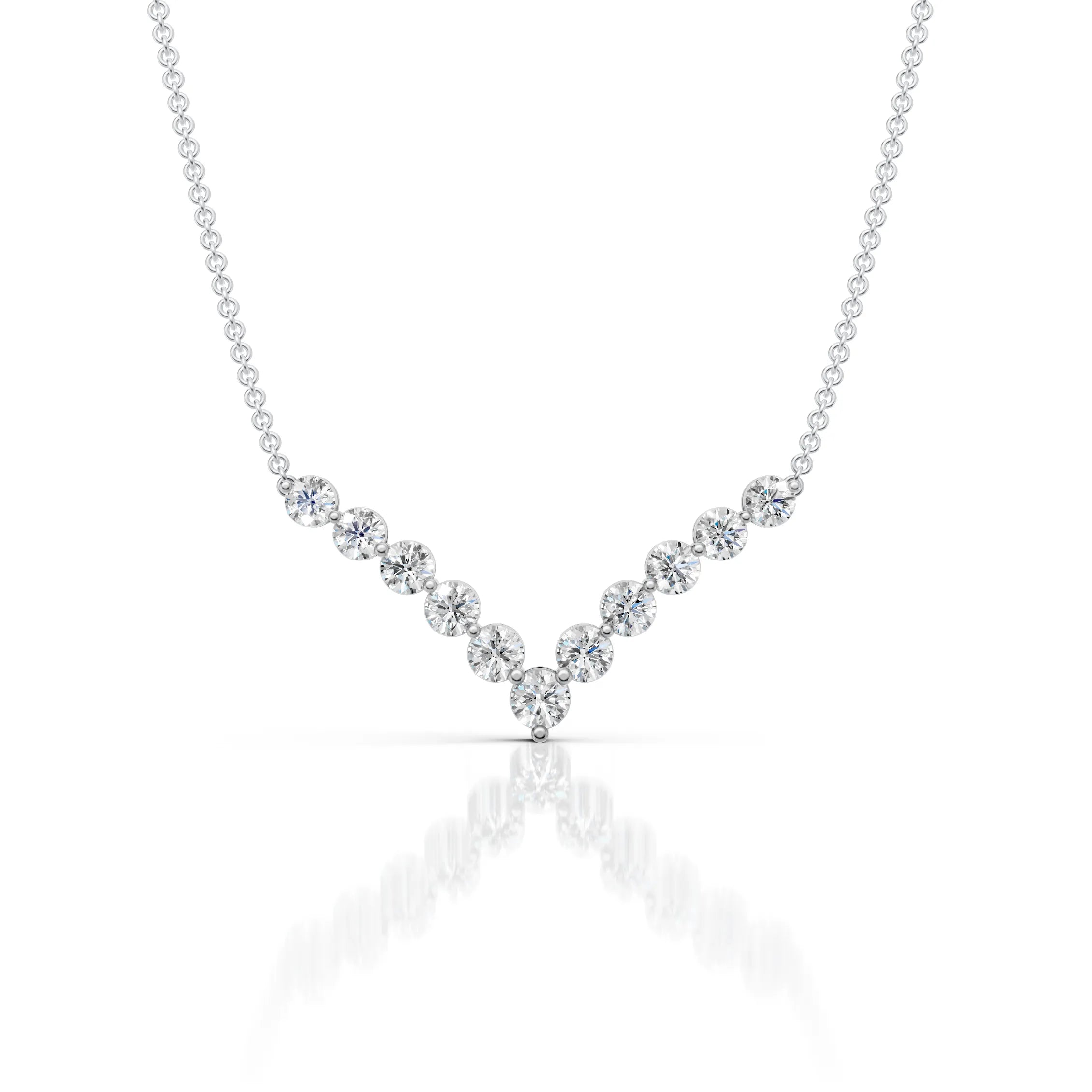 Chevron Diamond Station Necklace