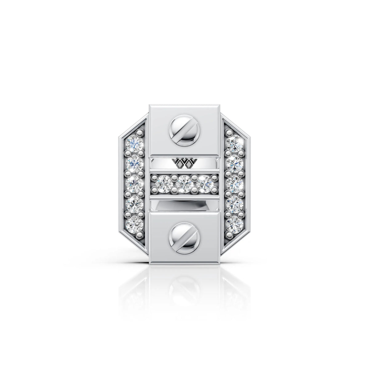 Geometric Diamond Accent Stud (1 PC)