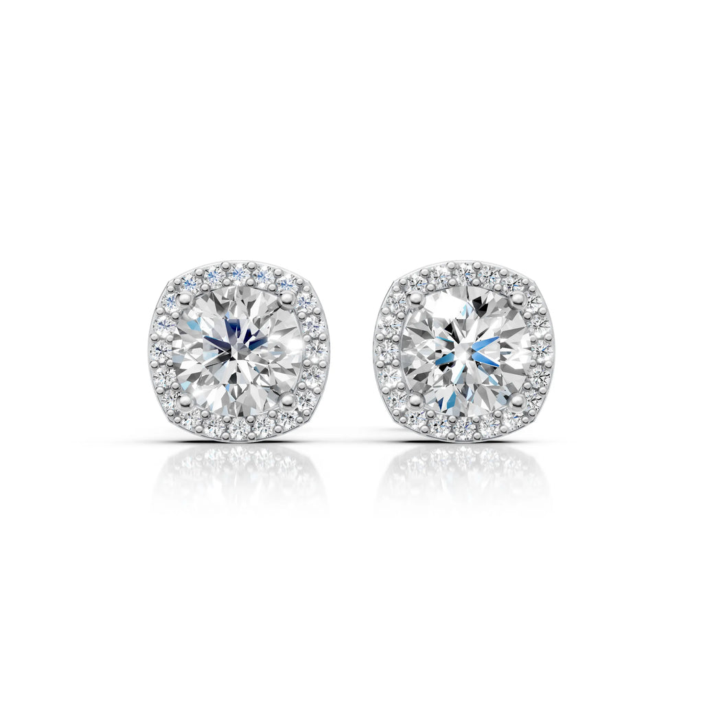 Classic Round Halo Diamond Earring