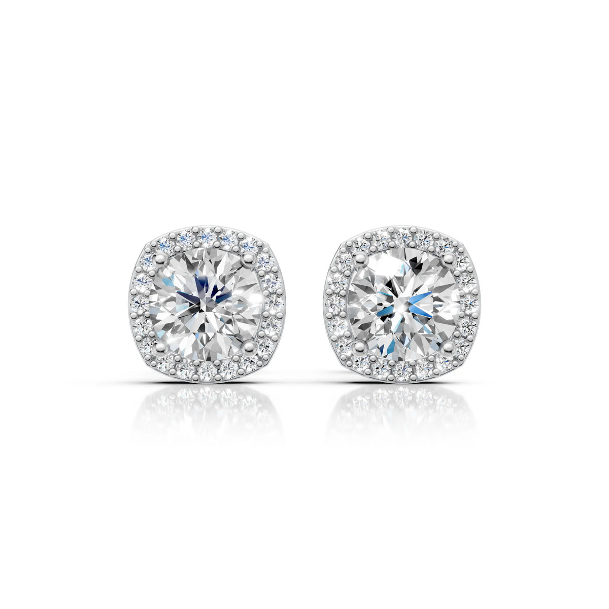 Classic Round Halo Diamond Earring