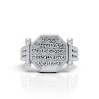 Traditional Sanskrit Mantra Engraved Octagonal Men's Statement Ring