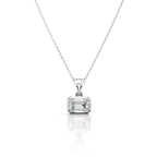 Emerald Cut Solitaire Diamond Pendant