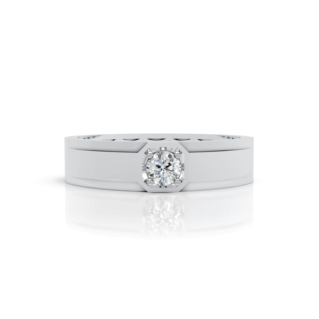 Sleek Solitaire Band Ring