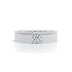 Sleek Solitaire Band Ring