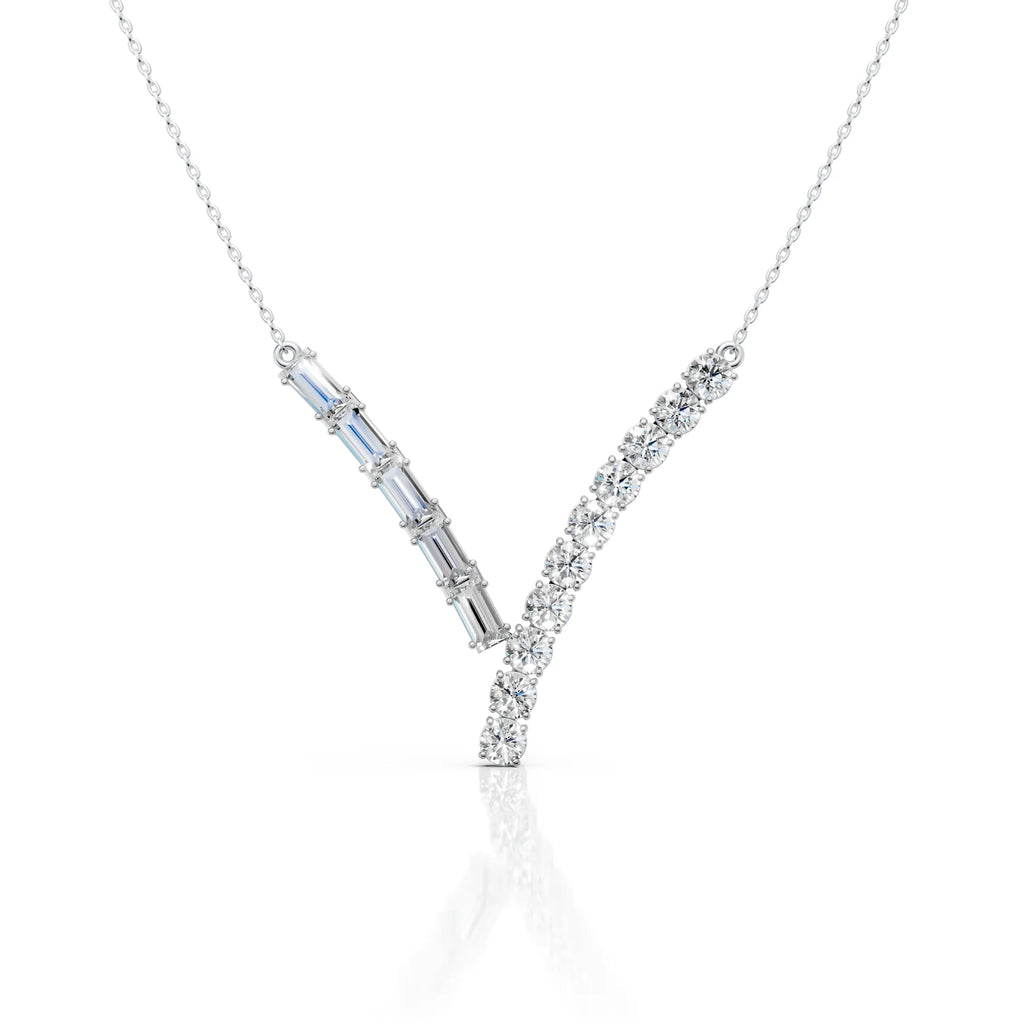Diamond V Shape Statement Necklace