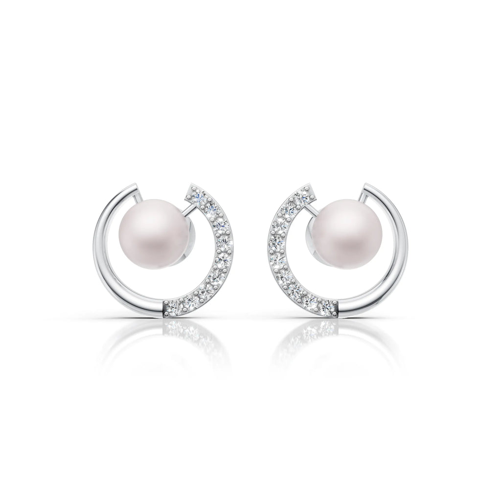 Pearl Swirl Diamond Earring
