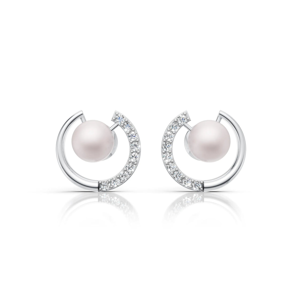 Pearl Swirl Diamond Earring