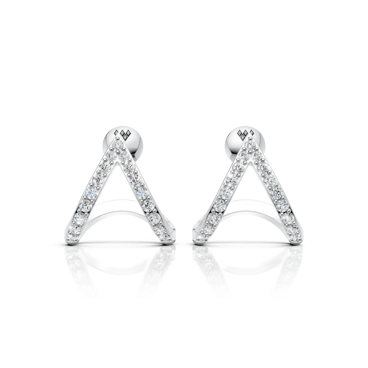 Triangle Diamond Open Hoop Earring
