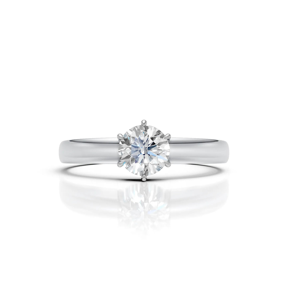 Classic Six-Prong Round Solitaire Ring