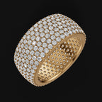 925 Sterling Silver 7-Line Moissanite Diamond Montubhai’s Ring