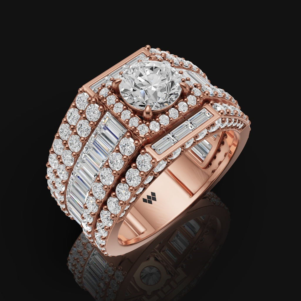 925 Sterling Silver Royal Moissanite Diamond Ring