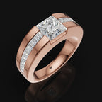 Elegant Princess-Cut Moissanite Ring in 925 Sterling Silver