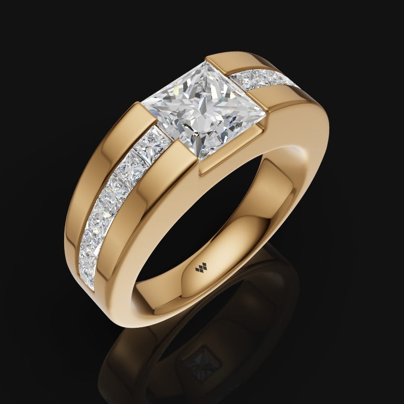 Elegant Princess-Cut Moissanite Ring in 925 Sterling Silver