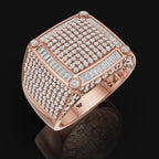 925 Sterling Silver Bold Square Designer Ring with Moissanite Diamond