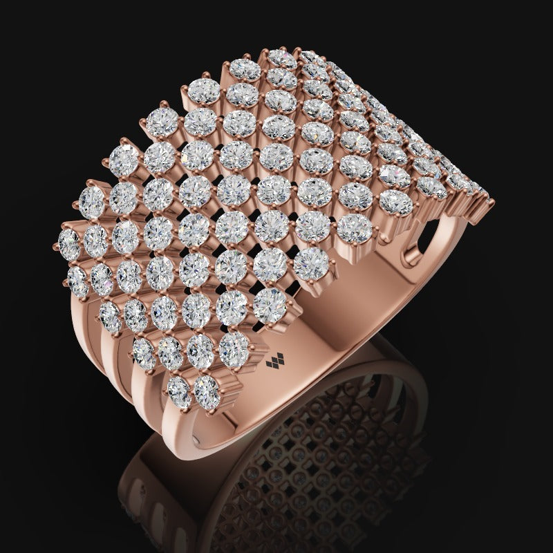 925 Sterling Silver Moissanite Diamond Cluster Ring