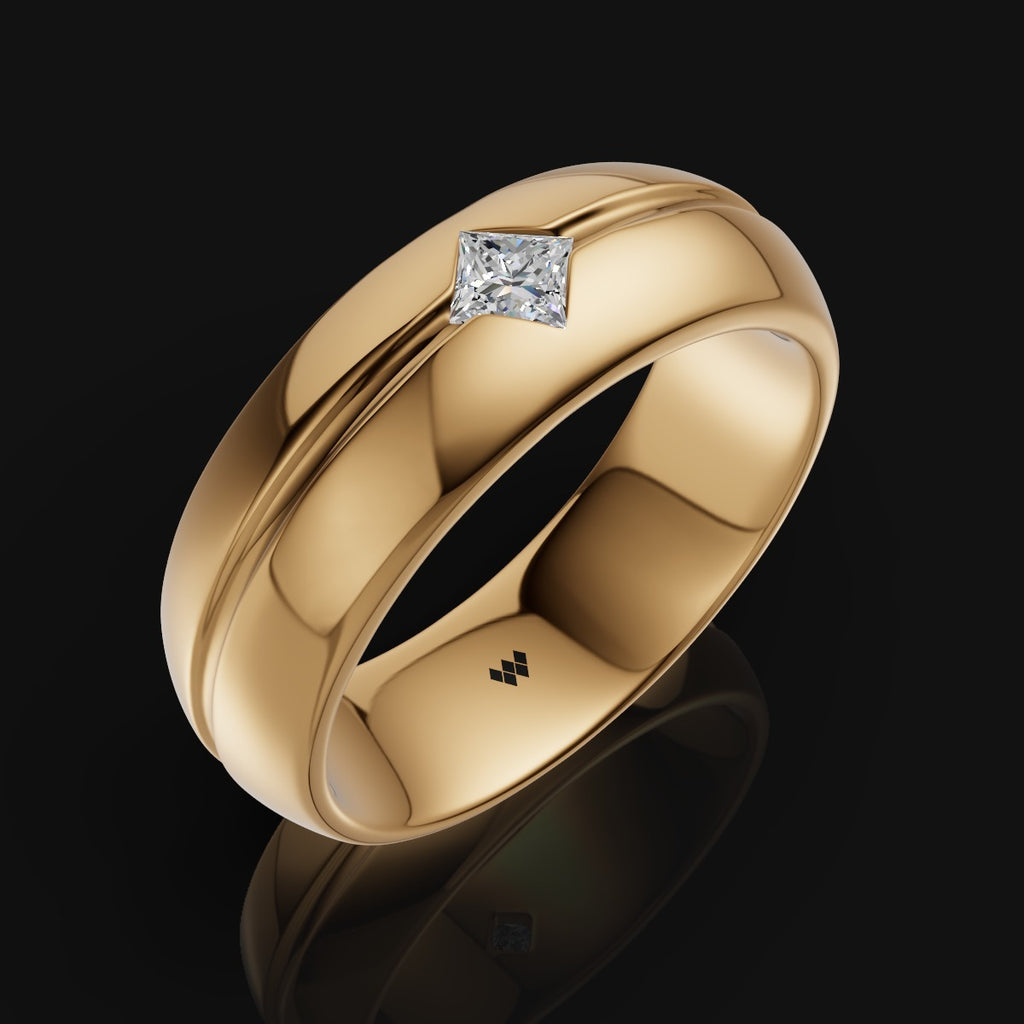 925 Sterling Silver Princess Solitaire Band Ring