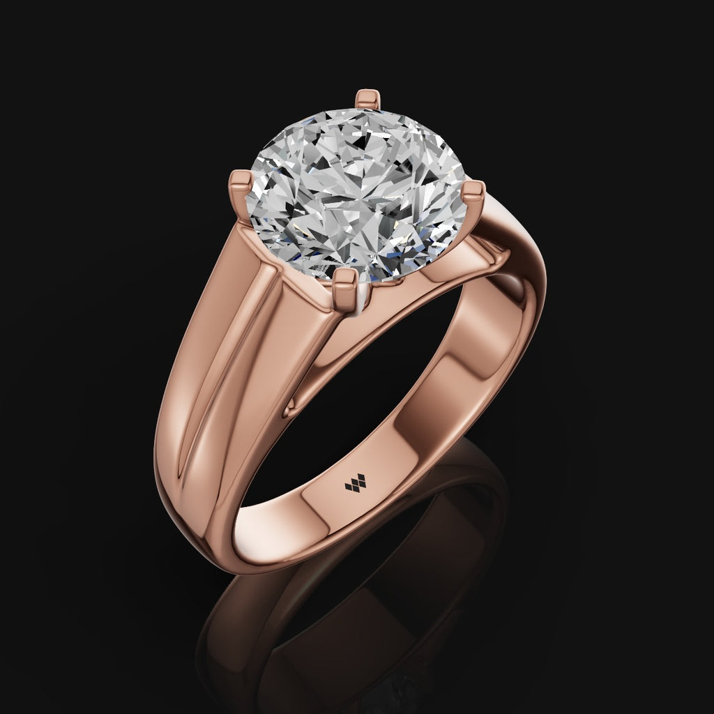 925 Sterling Silver Solitaire Ring with Round Moissanite Diamond