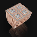 925 Sterling Silver Square Moissanite Diamond Ring