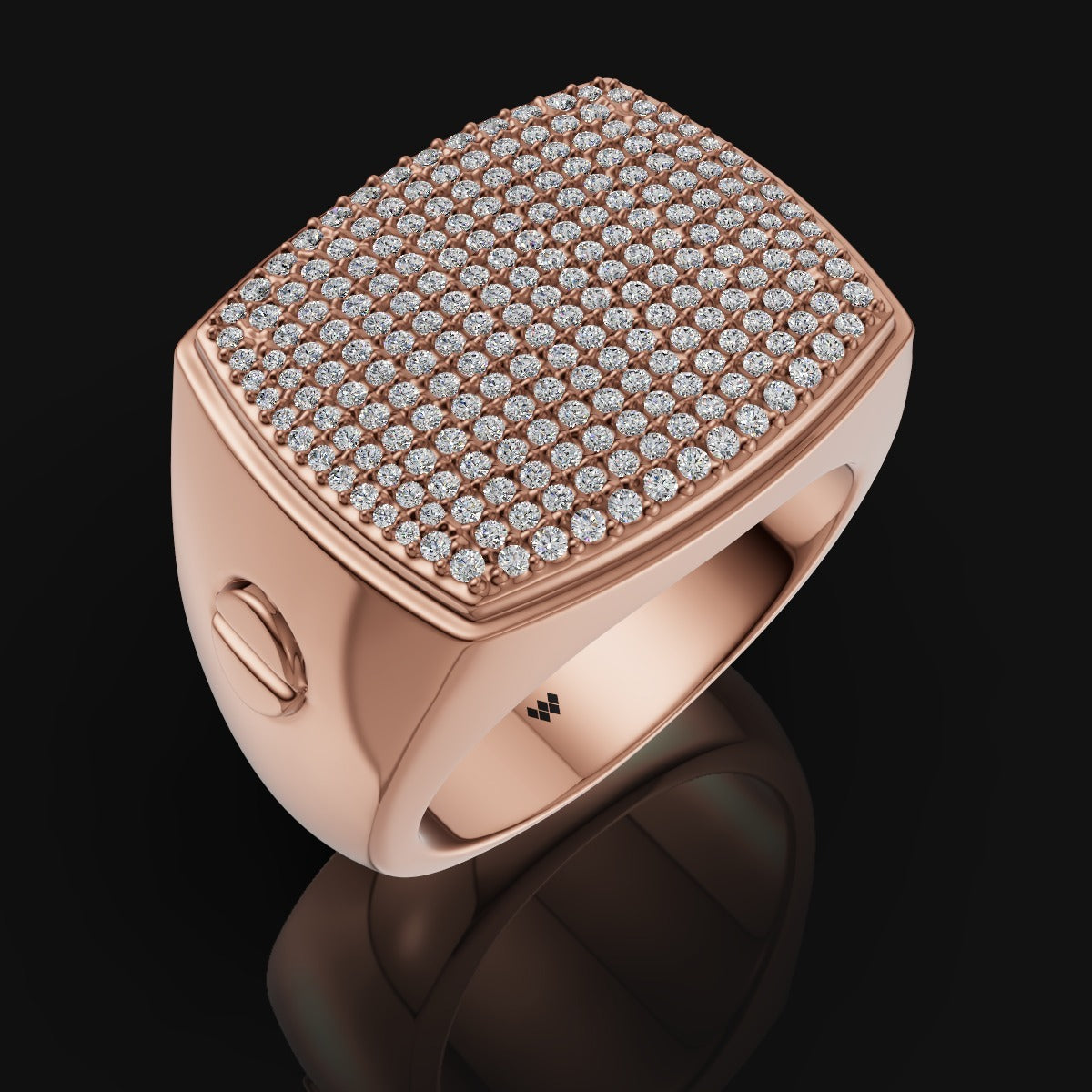 Bold Moissanite Square Ring in Premium 925 Silver – Statement King Style