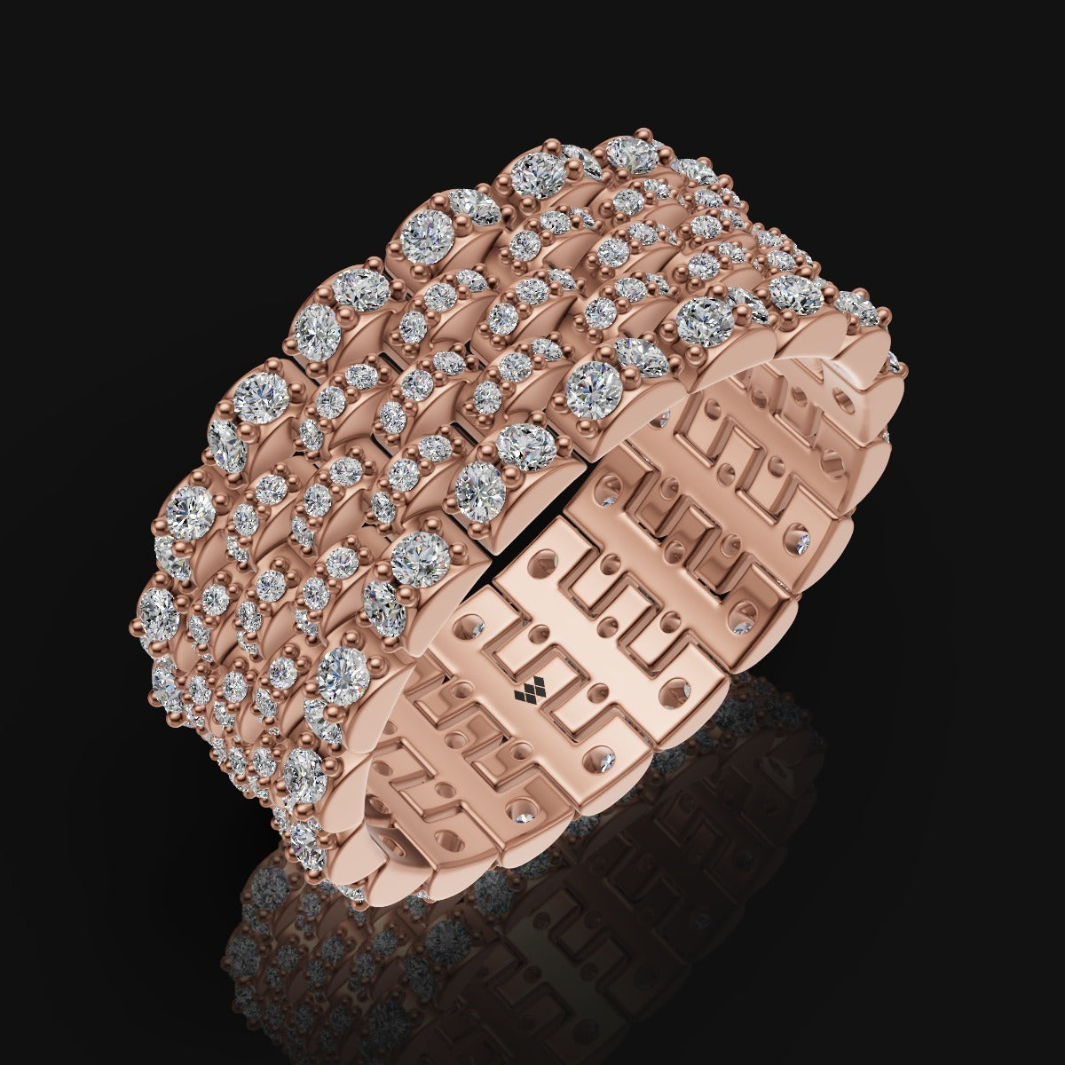 925 Sterling Silver Cluster Band Moissanite Diamond Ring