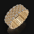 925 Sterling Silver Cluster Band Moissanite Diamond Ring