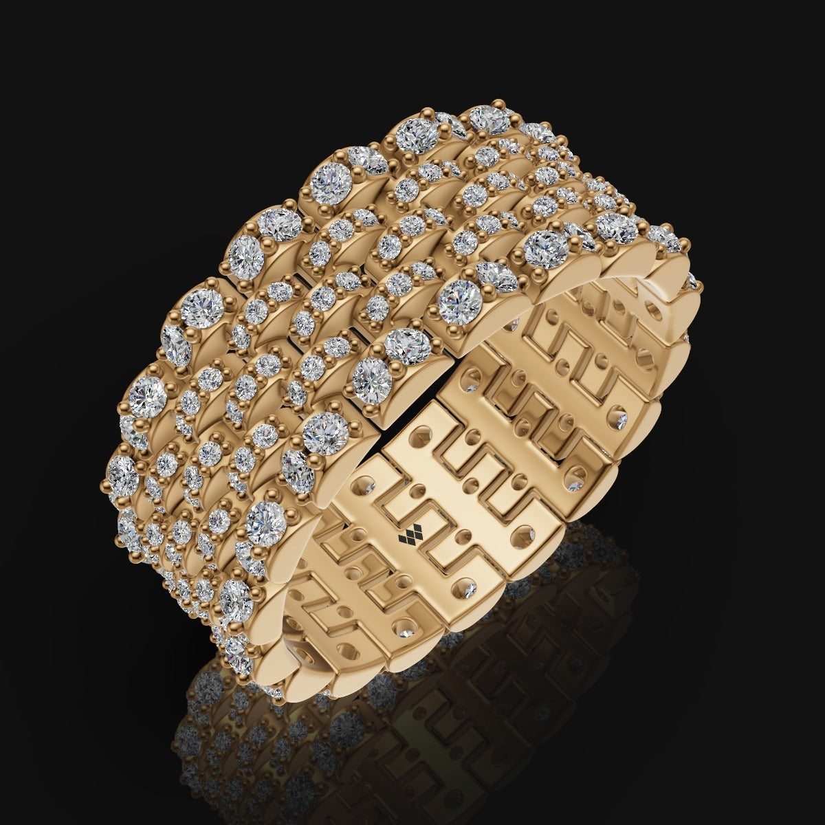 925 Sterling Silver Cluster Band Moissanite Diamond Ring