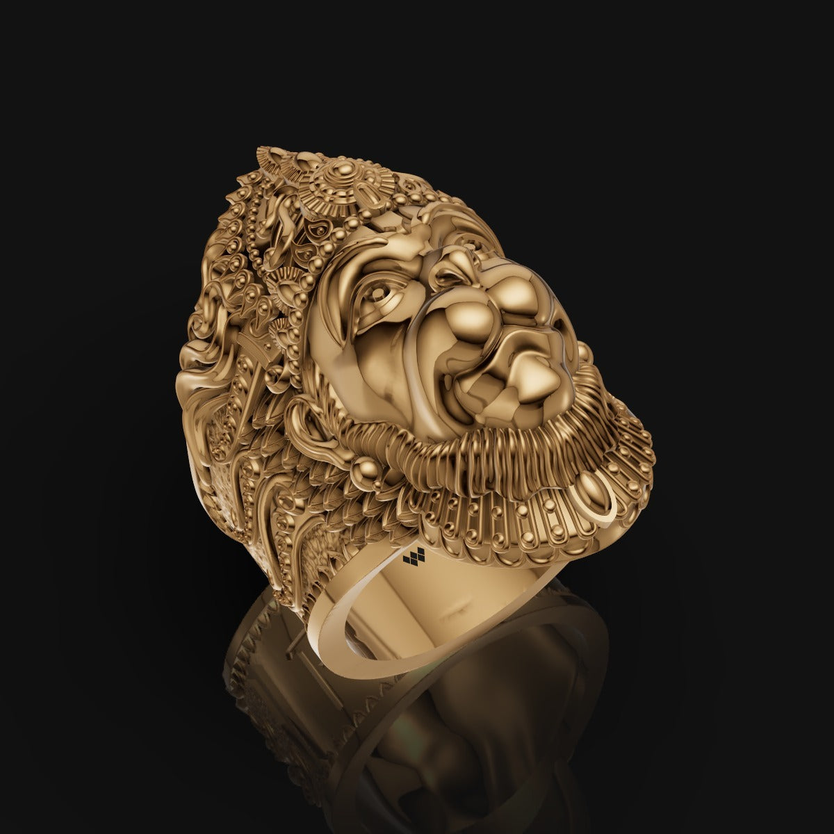 Antique Finish Hanuman Ring in 925 Sterling Silver with “राम” Engraving – Strength, Courage & Faith