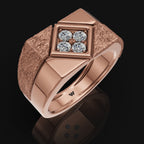 925 Sterling Silver Geometric Moissanite Diamond Ring