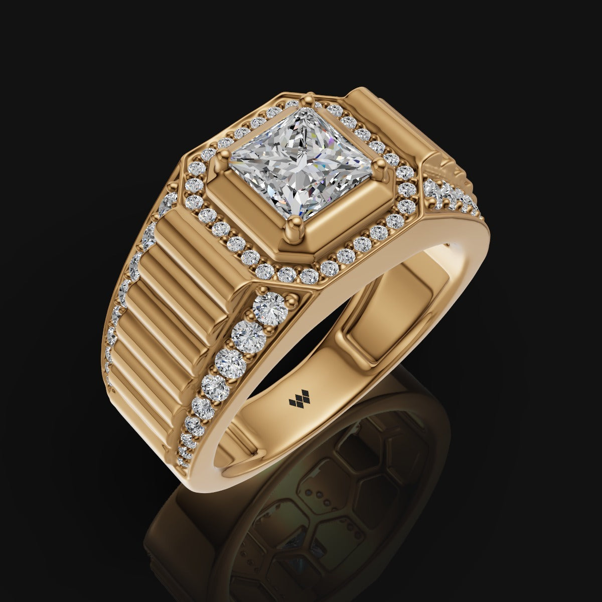 925 Sterling Silver Baguette Moissanite Designer Band Ring